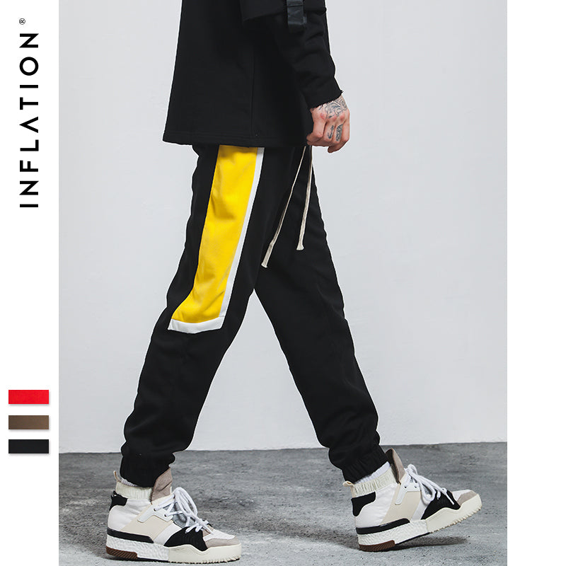 INFLATION 2017 New Autumn Mens Sportswear Pants Split Side Stripe Letter Embroidery Contrast Color Casual Mens Sweatpants 352W17 - Guenthers