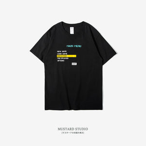 INFALTION 2018 Fashion Men's Casual Lettering Print Brand T-shirt Hip Hop Streetwear Trending Tee 8158S - Guenthers